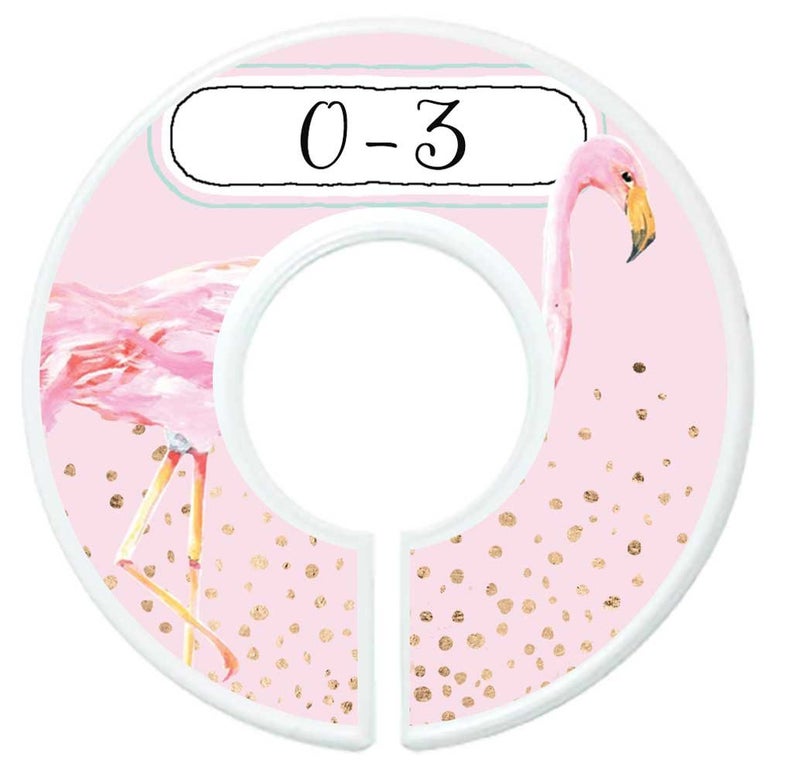 Mumsy Goose Nursery Closet Dividers Baby Girl Clothes Dividers Floral Flamingoes - Image 3